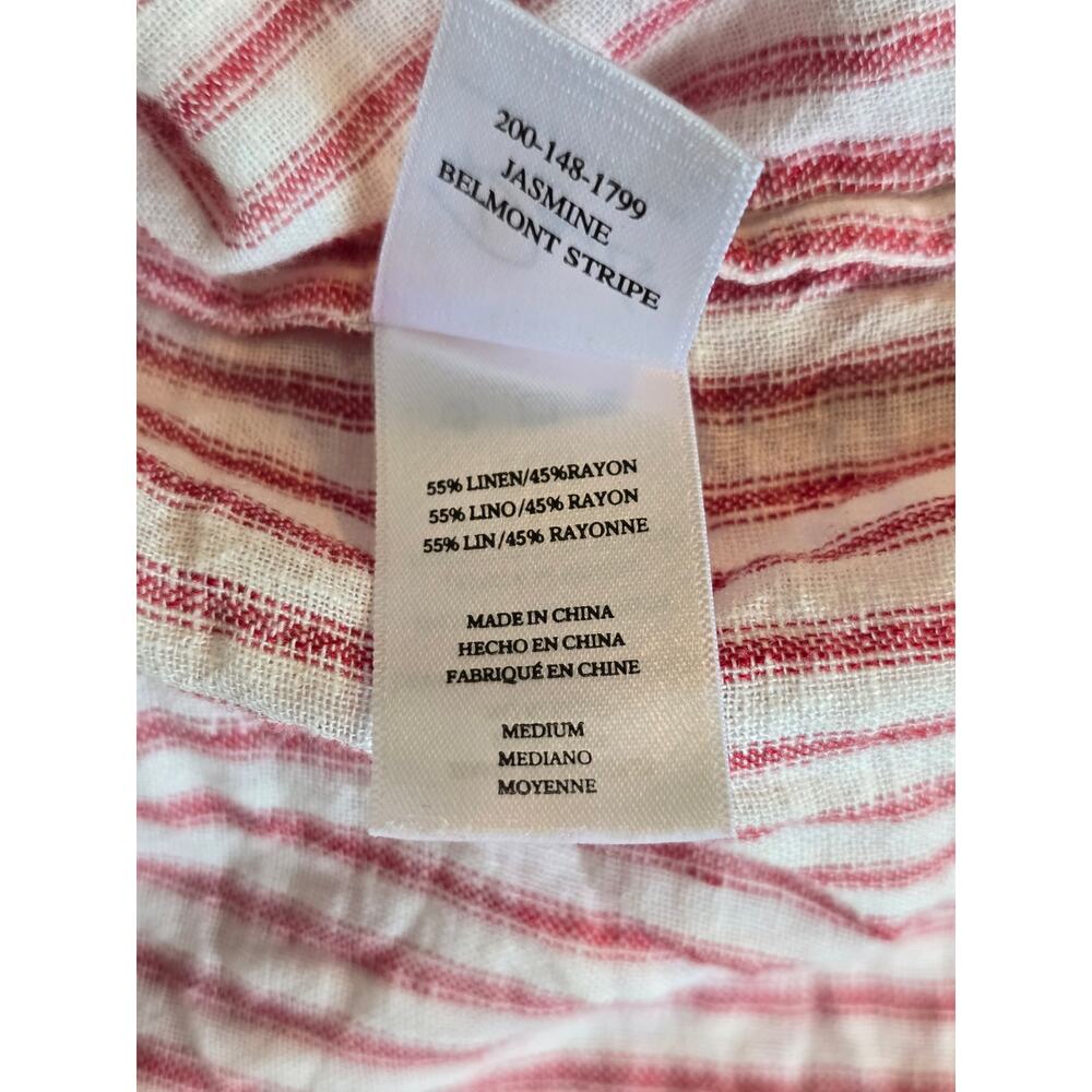 Rails Jasmine Belmont Stripe Linen Blend Mini Dress Red White M - Picture 6 of 6